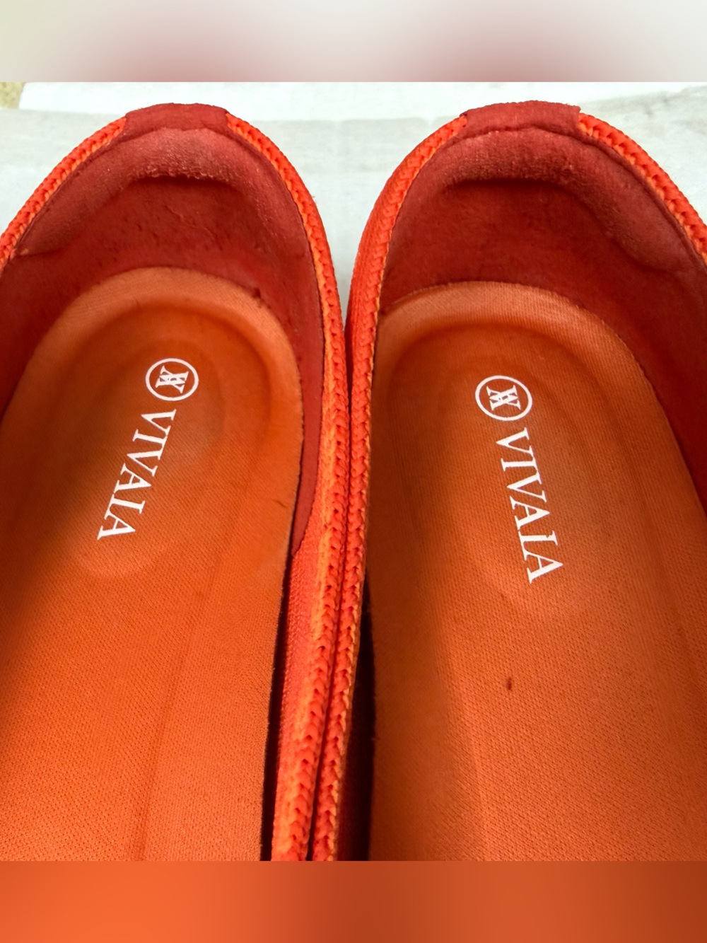 VIVAIA Margot 2.0 Square-Toe V-Cut Flats Orange Size 37.5 - Picture 10 of 11
